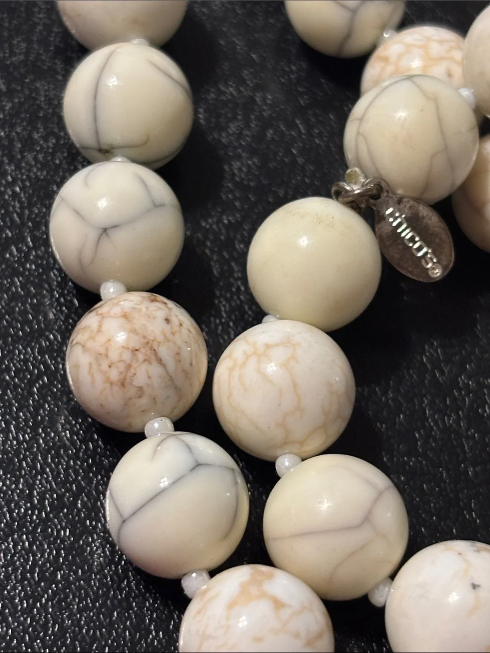 Chico's Cream Howlite-Style‎ Beaded Necklace